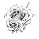 Sword with roses  tattoo design idea