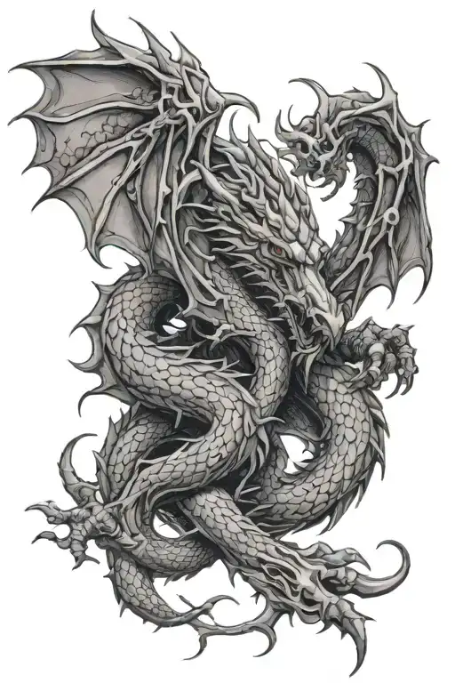 A dragon inspired by religion tattoo design idea