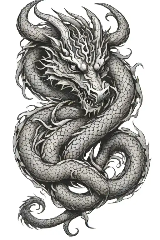 A dragon inspired by religion tattoo design idea