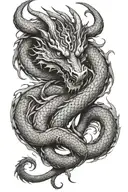 A dragon inspired by religion tattoo design idea