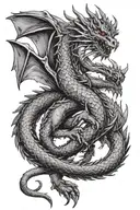 A dragon inspired by religion tattoo design idea