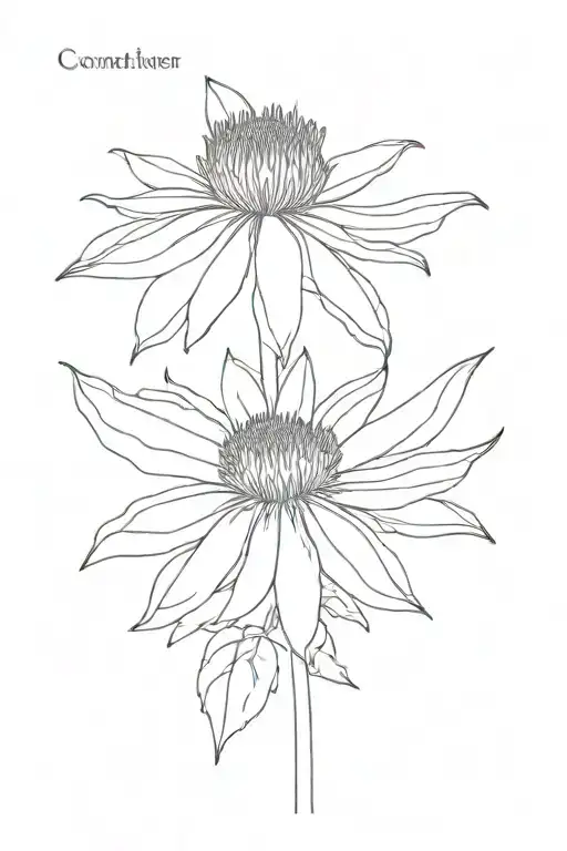 coneflower tattoo design idea