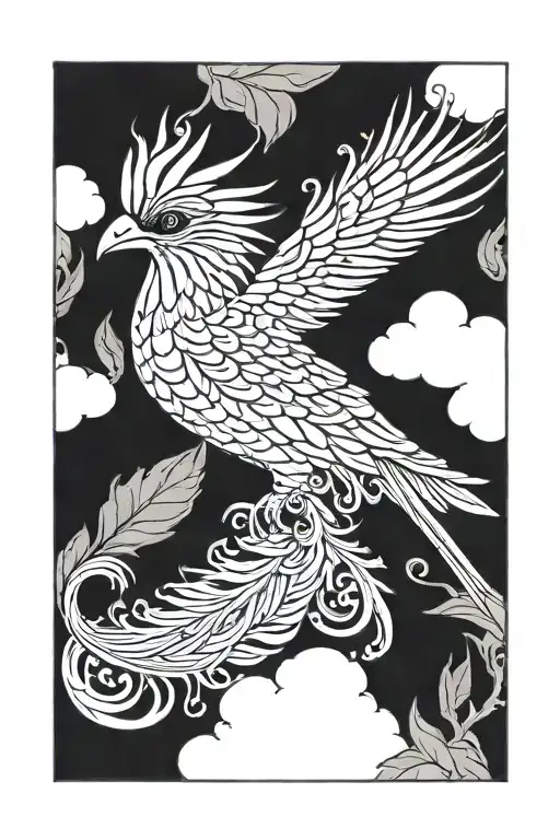 Resplendent Quetzal bird flying tattoo design idea