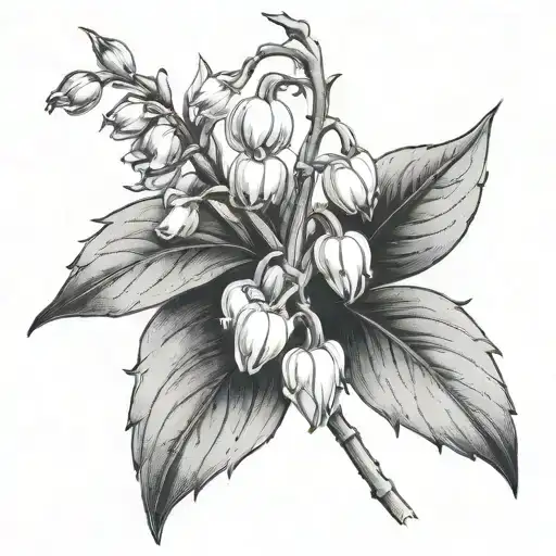 one lily of the valley with one aster flower tattoo tattoo design idea