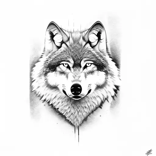 Wolf looked at trough snipers rifle croshair tattoo design idea