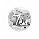 the word "swim" written in cursive and the letter "m" looks like a wave tattoo design idea