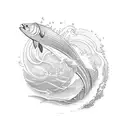 the word "swim" written in cursive and the letter "m" looks like a wave tattoo design idea