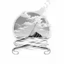 the word "swim" written in cursive and the letter "m" looks like a wave tattoo design idea