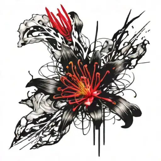 red spider lily tattoo design idea