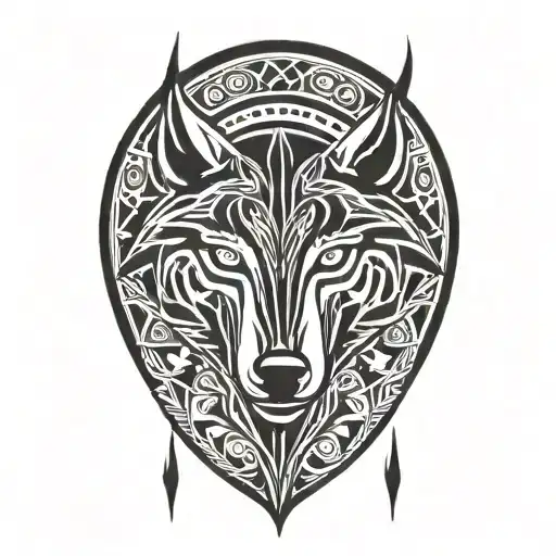 lightning wolf tattoo design idea