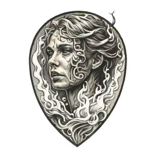 fire coming tattoo design idea