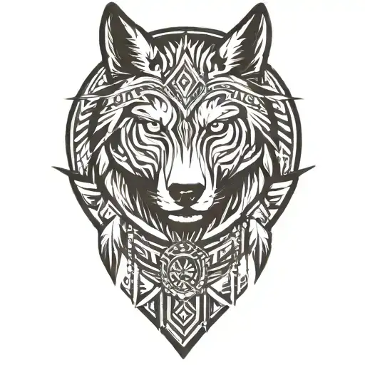 wolf warrior arrows tattoo design idea