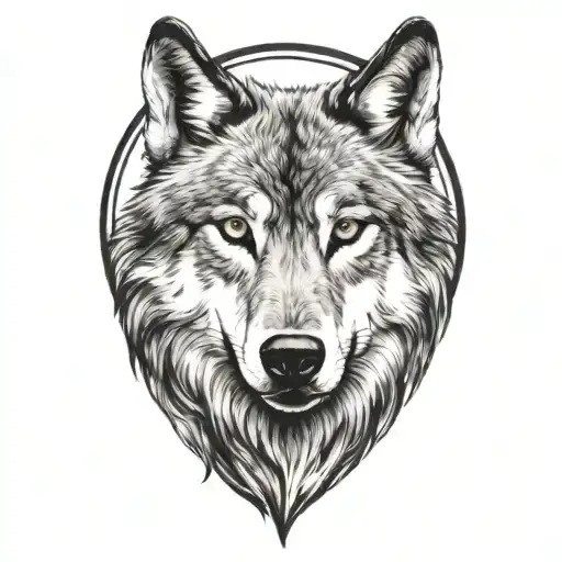 wolf face tattoo design idea