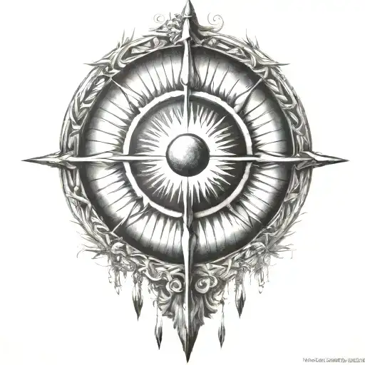 sun arrows tattoo design idea