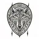 lightning wolf tattoo design idea