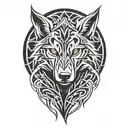 lightning wolf tattoo design idea