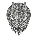 lightning wolf tattoo design idea
