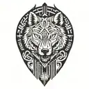 wolf warrior arrows tattoo design idea