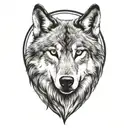 wolf face tattoo design idea