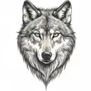 wolf face tattoo design idea