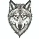 wolf face tattoo design idea