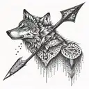 wolf arrow tattoo design idea