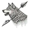 wolf arrow tattoo design idea