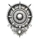 sun arrows tattoo design idea