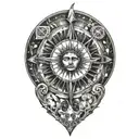 sun arrows tattoo design idea