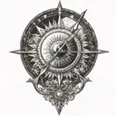 sun arrows tattoo design idea