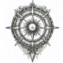 sun arrows tattoo design idea