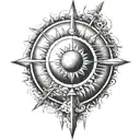 sun arrows tattoo design idea