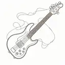 Incorporate a detailed bass electric ibanez guitar into a music-themed sleeve tattoo tattoo design idea