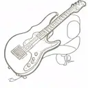 Incorporate a detailed bass electric ibanez guitar into a music-themed sleeve tattoo tattoo design idea