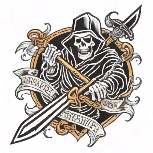 grimm reaper and two sickles tattoo design idea