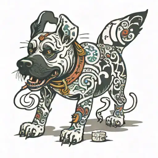 electrical hooliganism drugs dogs  tattoo design idea