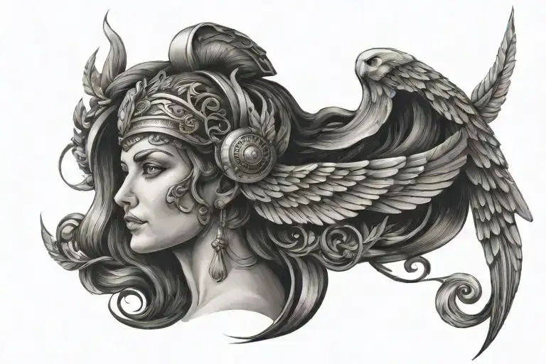 Athena goddess tattoo design idea