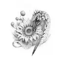 girassol com cobra e onça tattoo design idea