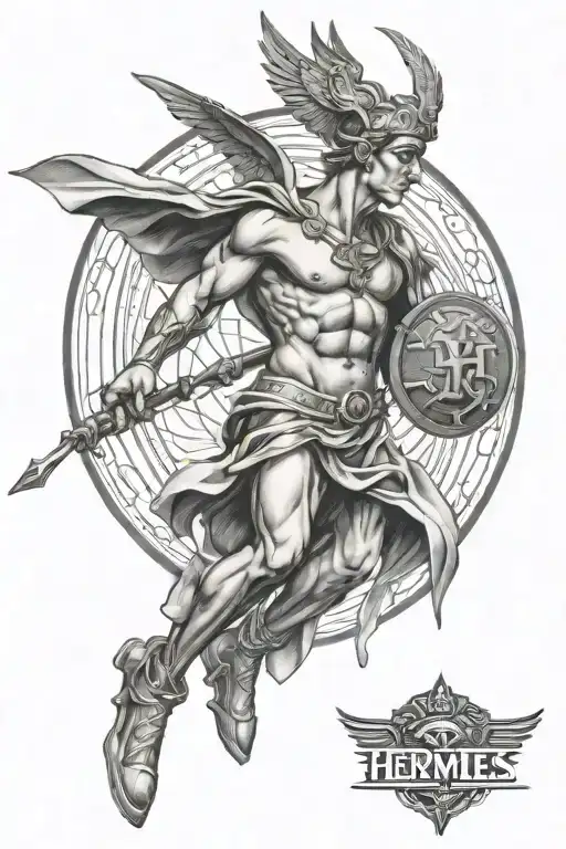 Italian god Hermes tattoo design idea