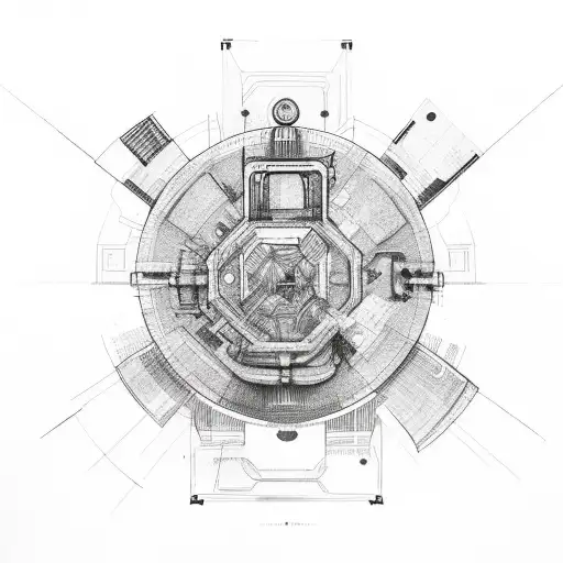 Rocket blueprint tattoo design idea