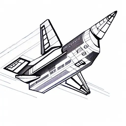space shuttle blueprint tattoo design idea