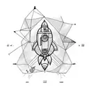 Rocket blueprint tattoo design idea