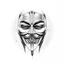 V for vendetta mask tattoo design idea