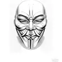 V for vendetta mask tattoo design idea