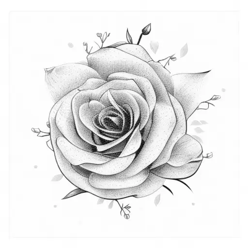 A delicate flower bouquet with your daughter's name hidden among the petals tattoo design idea