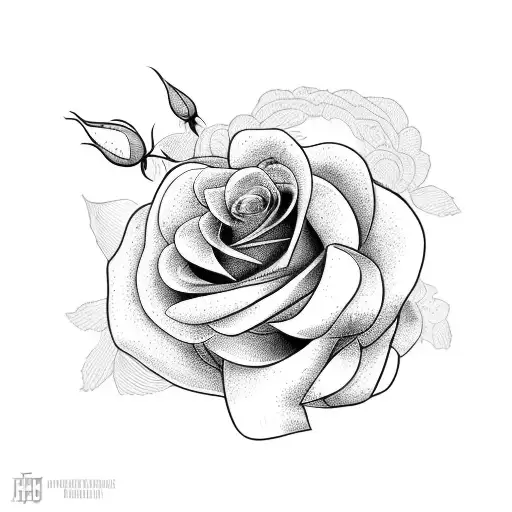 A delicate rose bouquet with the name Miami Rose hidden among the petals tattoo design idea
