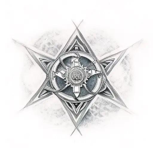 TOWER medieval circle tattoo design idea