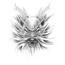 Combine elements of Japanese art and mythological creatures into a powerful and majestic sleeve tattoo. tattoo design idea