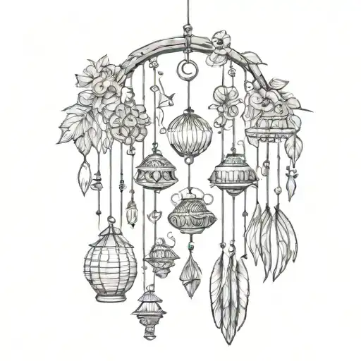 Windchime tattoo design idea