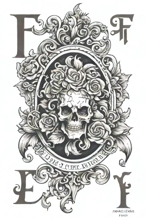 containing the letters F and C, representing passion and devotion related to the beloved.  tattoo design idea